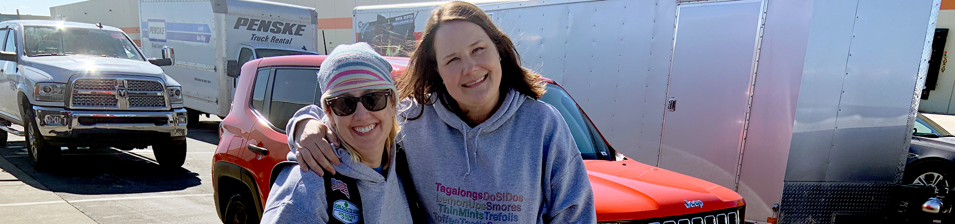  two volunteers at cookie pickup 